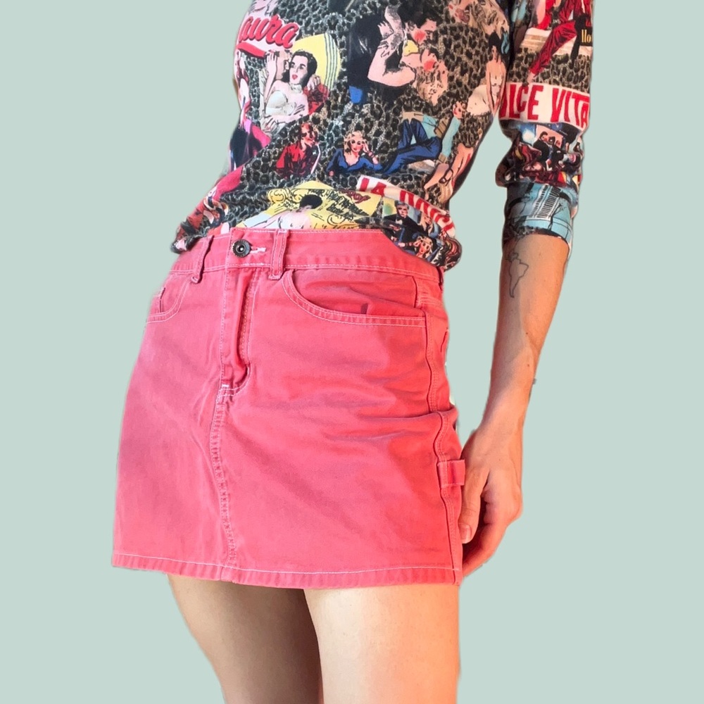 VTG 90s Coral Pink Carpenter Skirt 🪸